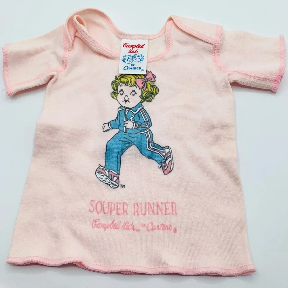 Vintage 80s Carters Campbell Kids Baby 7 Piece Lot 3 6 12 Months Onesies Shirts